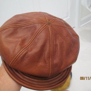 Brandy Leather Spitfire Cap